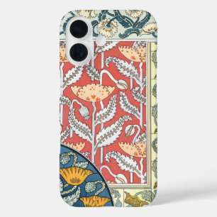 Funda iPhone 16 Arte florales antiguos de la época del modernismo 