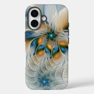 Funda iPhone 16 Arte fractal de fantasía abstracta y elevada con a