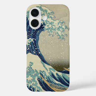 Funda iPhone 16 Arte japonés vintage, la gran ola de Hokusai