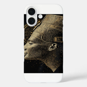 Funda iPhone 16 Arte lineal de silueta moderna de Nefertiti