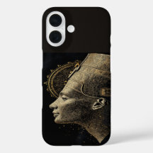 Arte lineal de silueta moderna de Nefertiti