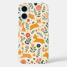 Funda iPhone 16 Arte popular caprichoso de perro lindo hecho a man