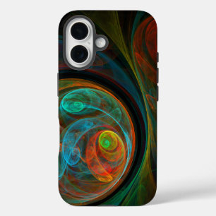 Funda iPhone 16 Arte resumido azul de renacimiento