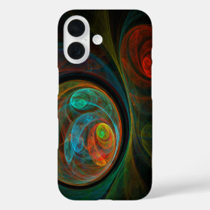Funda iPhone 16 Arte resumido azul de renacimiento