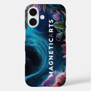 Funda iPhone 16 Artes magnéticas: Nebulosa floral