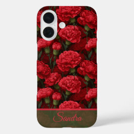 Funda iPhone 16 Artistic Christmas Gift Carnation Flower Name