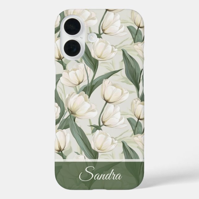 Funda iPhone 16 Artistic Moms Day Gifts Tulip Custom (Reverso )