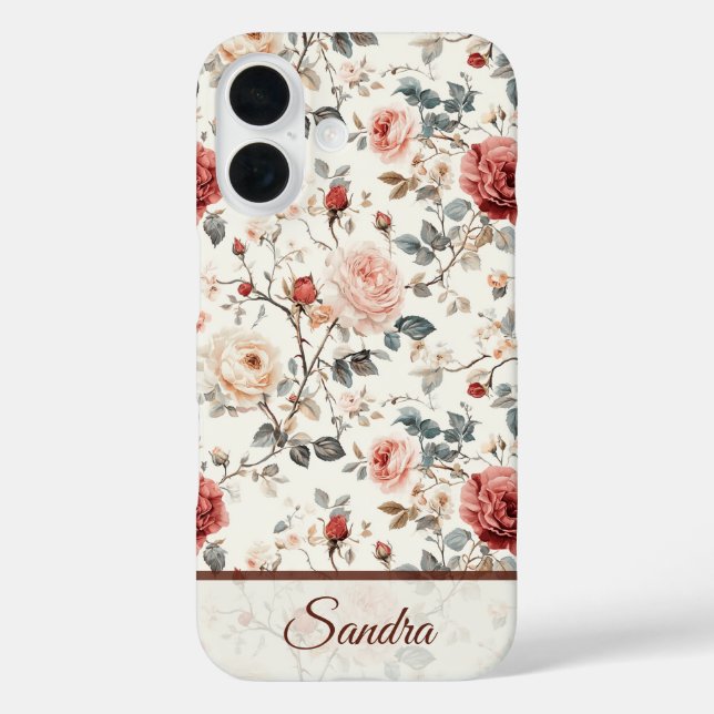 Funda iPhone 16 Artistic Valentine'S Day Gift Rose Name (Reverso )