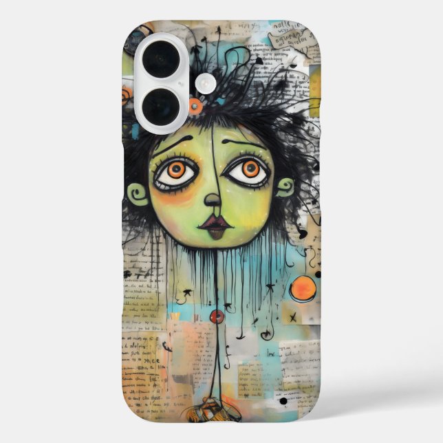 Funda iPhone 16 ArtLady 29 Encantador y afligido (Reverso )