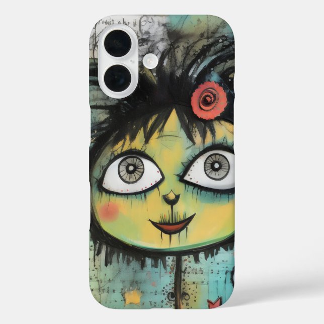 Funda iPhone 16 ArtLady 4 Encantador y afligido (Reverso )