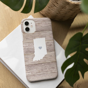Funda iPhone 16 Aspecto de madera rústica de Silhouette State de I