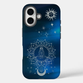 Funda iPhone 16 Astrología celeste Meditación mística Zodiac