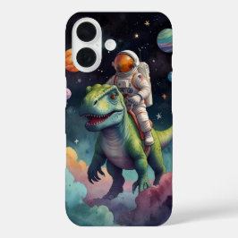 Funda iPhone 16 Astronauta en Dino en el espacio