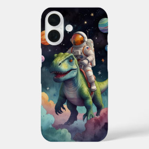 Funda iPhone 16 Astronauta en Dino en el espacio