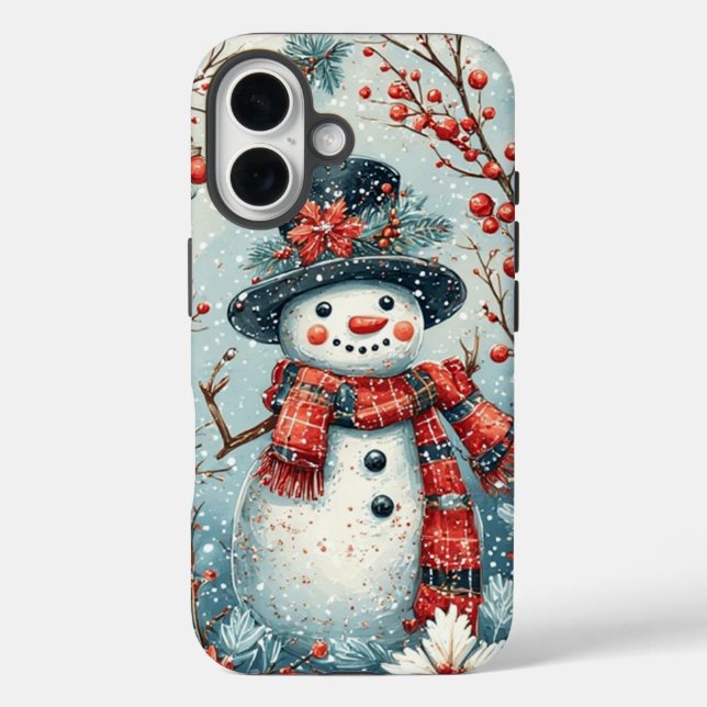 Funda iPhone 16 Ataque de nieve de feriado (Reverso )