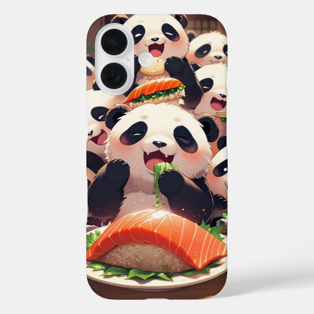 Funda iPhone 16 Ataque de refrigerios a Panda (Reverso )
