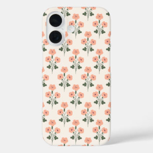 Funda iPhone 16 Atardecer Cálido Floral Botánico Vintage