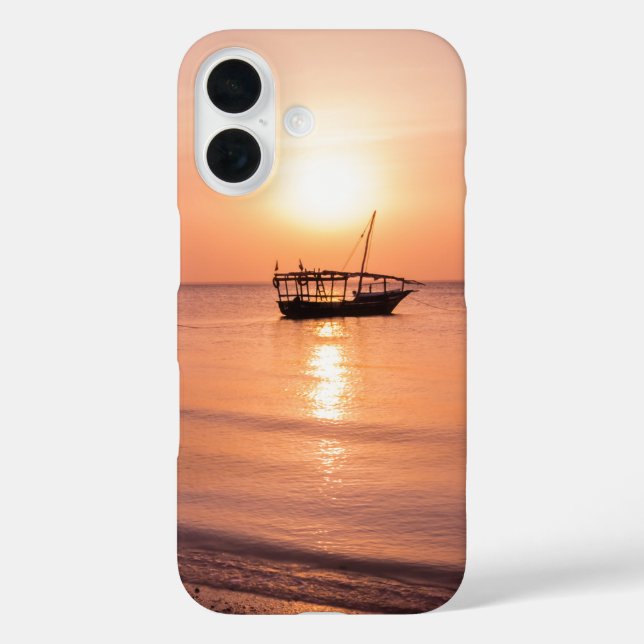 Funda iPhone 16 Atardecer en Zanzíbar (Reverso )