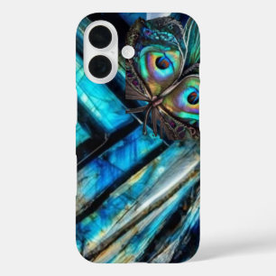 Funda iPhone 16 Aterrizar mariposa en labradorita