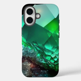 Funda iPhone 16 August Birthstone Peridot Resumen Neon Crystal