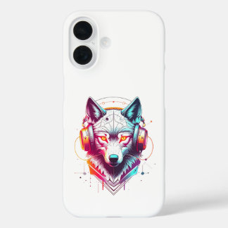 Funda iPhone 16 Auriculares Neon Cyber Wolf Y2K