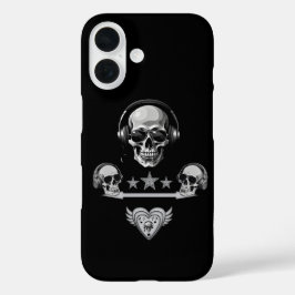 Funda iPhone 16 Auriculares Skull Auriculares iPhone 16 Funda-Mate