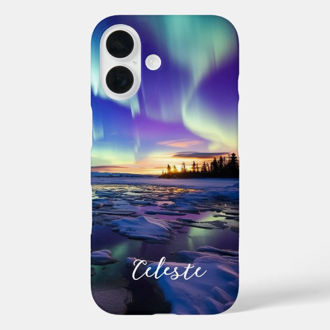 Funda iPhone 16 Aurora Borealis Iricent Twilight (Reverso )
