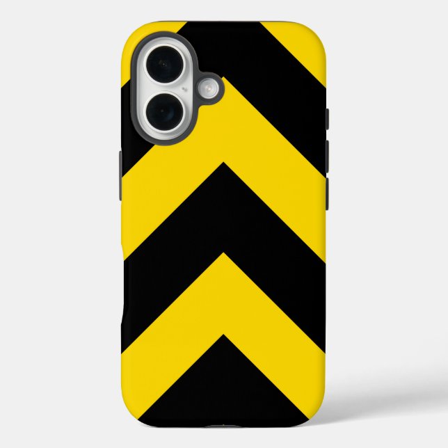 Funda iPhone 16 Autopista Autopista Tráfico Bumble Bee Chevrons (Reverso )