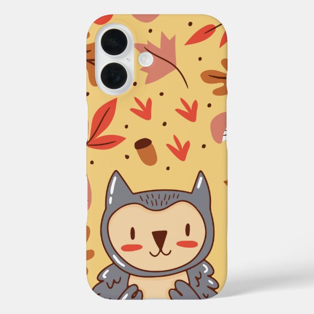 Funda iPhone 16 Autumn Hoots Forest Owl Friend (Reverso )