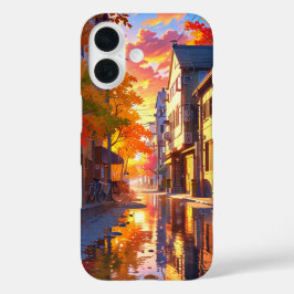 Funda iPhone 16 Autumn Riverside Town