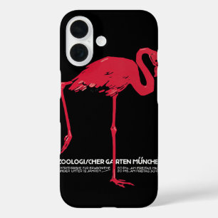 Funda iPhone 16 Ave rosada de flamenco en el zoológico de Alemania
