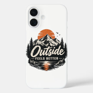 Funda iPhone 16 Aventura en la naturaleza de la montaña Outside Fe