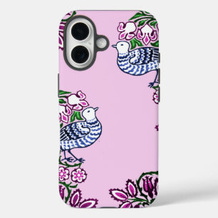 Funda iPhone 16 Aves de Arte Popular Flores Acorns