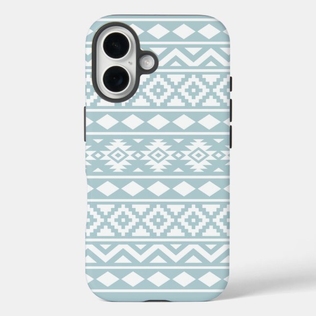 Funda iPhone 16 Aztec Essence Ptn III Blanco sobre el huevo de pat (Reverso )