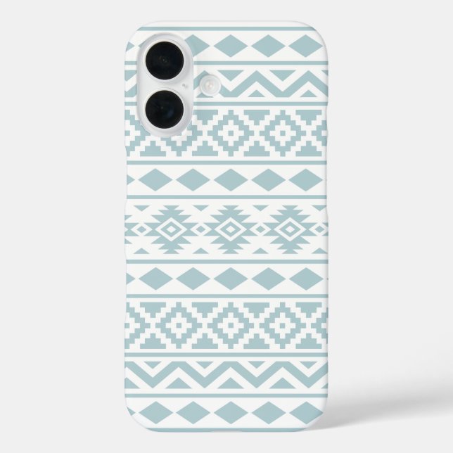 Funda iPhone 16 Aztec Essence Ptn III Huevo de pato azul sobre bla (Reverso )