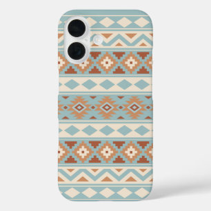 Funda iPhone 16 Aztec Essence Ptn IIIb Blue Cream Terracottas