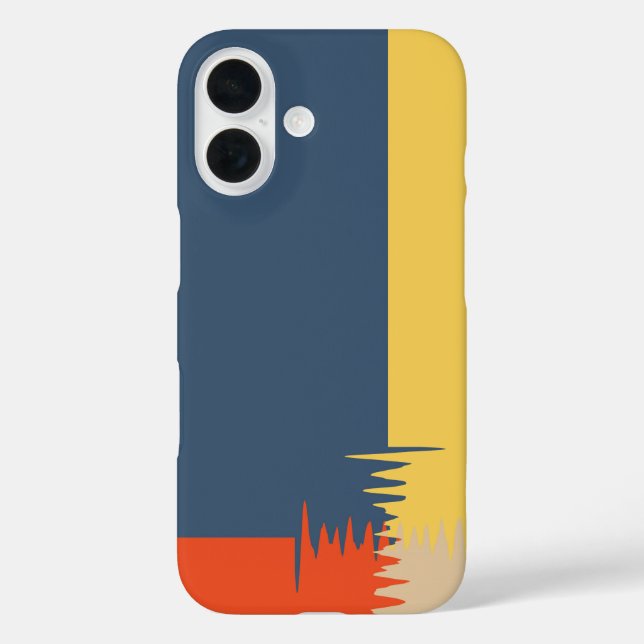 Funda iPhone 16 Azul Amarillo Rojo Crema (Reverso )