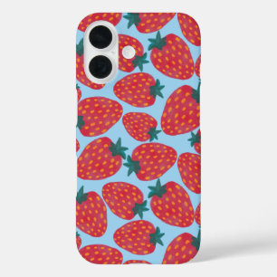Funda iPhone 16 Azul de campo de fresa