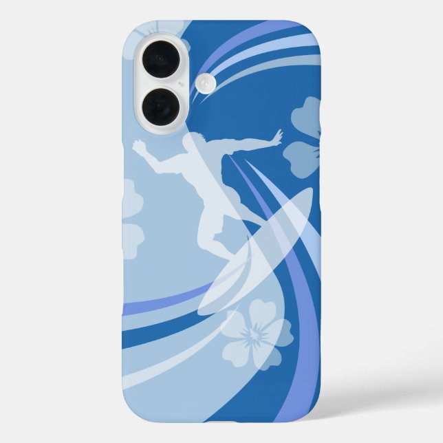 Funda iPhone 16 Azul de surf tropical (Reverso )