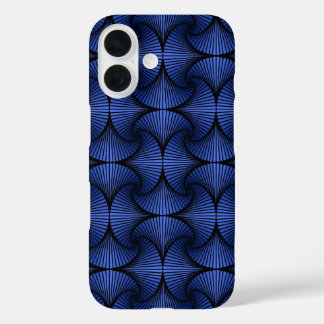 Funda iPhone 16 Azul del ventilador de vieira 3D geométrico gráfic