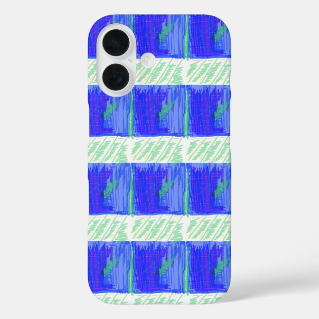 Funda iPhone 16 Azul más genial abstracto náutico (Reverso )