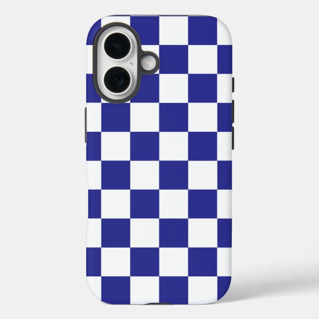 Funda iPhone 16 azul profundo y blanco (Reverso )