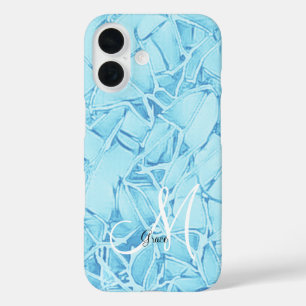 Funda iPhone 16 Azul turquesa a Monograma
