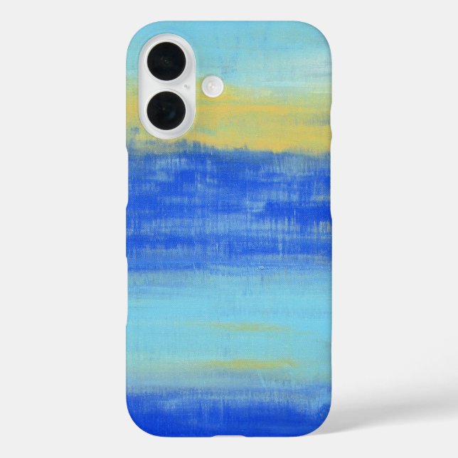 Funda iPhone 16 Azul Turquesa Acuático Fresco Abstracto Náutico (Reverso )