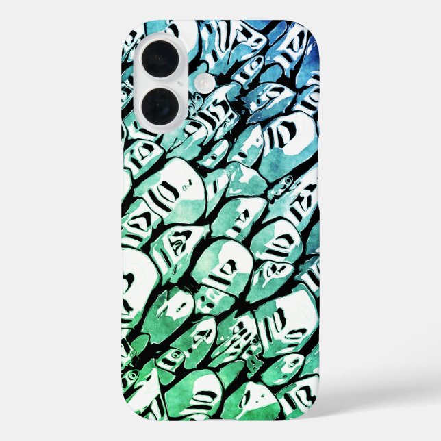 Funda iPhone 16 Azul y Verde (Reverso )