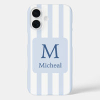 Baby Blue Boy Strips Monograma Classic