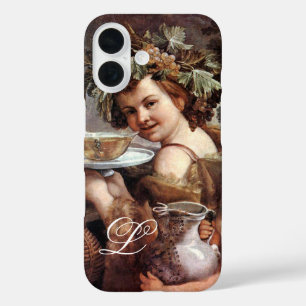 FUNDA iPhone 16 BACCHUS CON GRAPAS Y MONOGRAMA DE VINO
