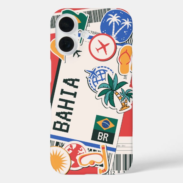 Funda iPhone 16 Bahia Boarding Pass - Brasil Summer Beach Vibes (Reverso )