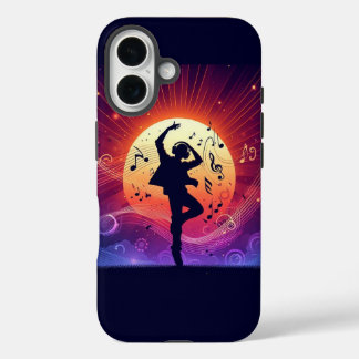 Funda iPhone 16 Bailando en la puesta de sol – Arte vectorial para