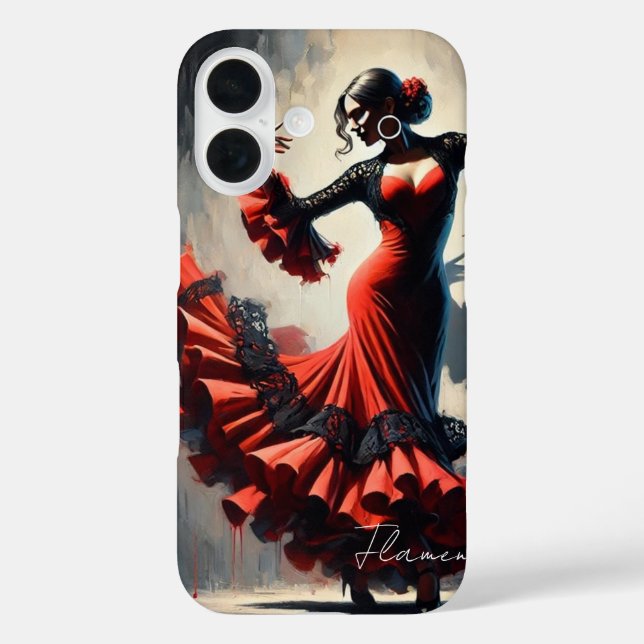 Funda iPhone 16 Bailarín flamenco español (Reverso )